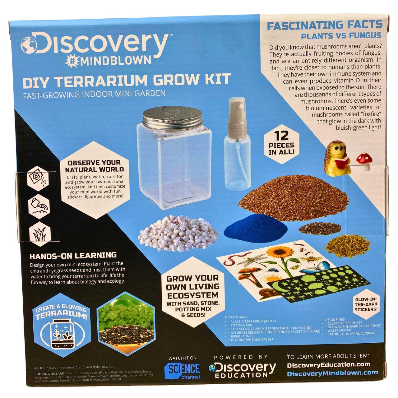 Discovery #Mindblown DIY Terrarium Grow Kit Ages6+ Fast Growing Indoor Mini Garden (24 Pcs LOt) - Discount Wholesalers Inc