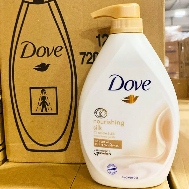 Dove BW Nourishing Silk W/PUMP 720ML (4 Pcs Lot) - Discount Wholesalers Inc
