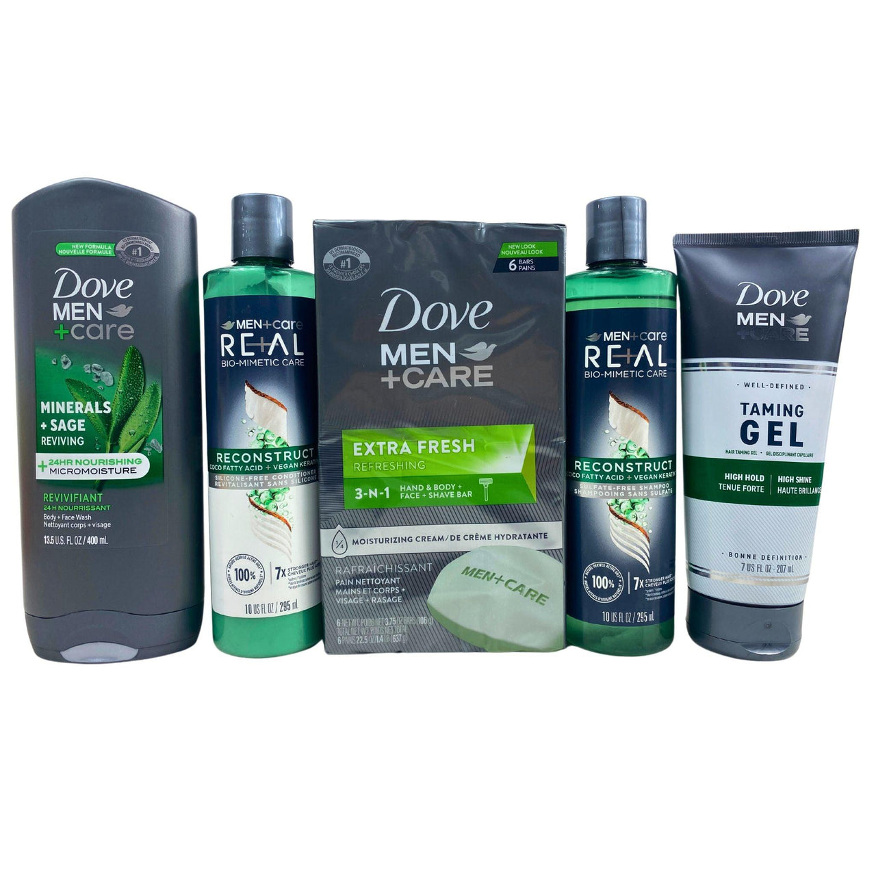 Dove Men+Care - Bar Soap,Body/Face Wash,Shampoo,Conditioner (50 Pcs Lot) - Discount Wholesalers Inc