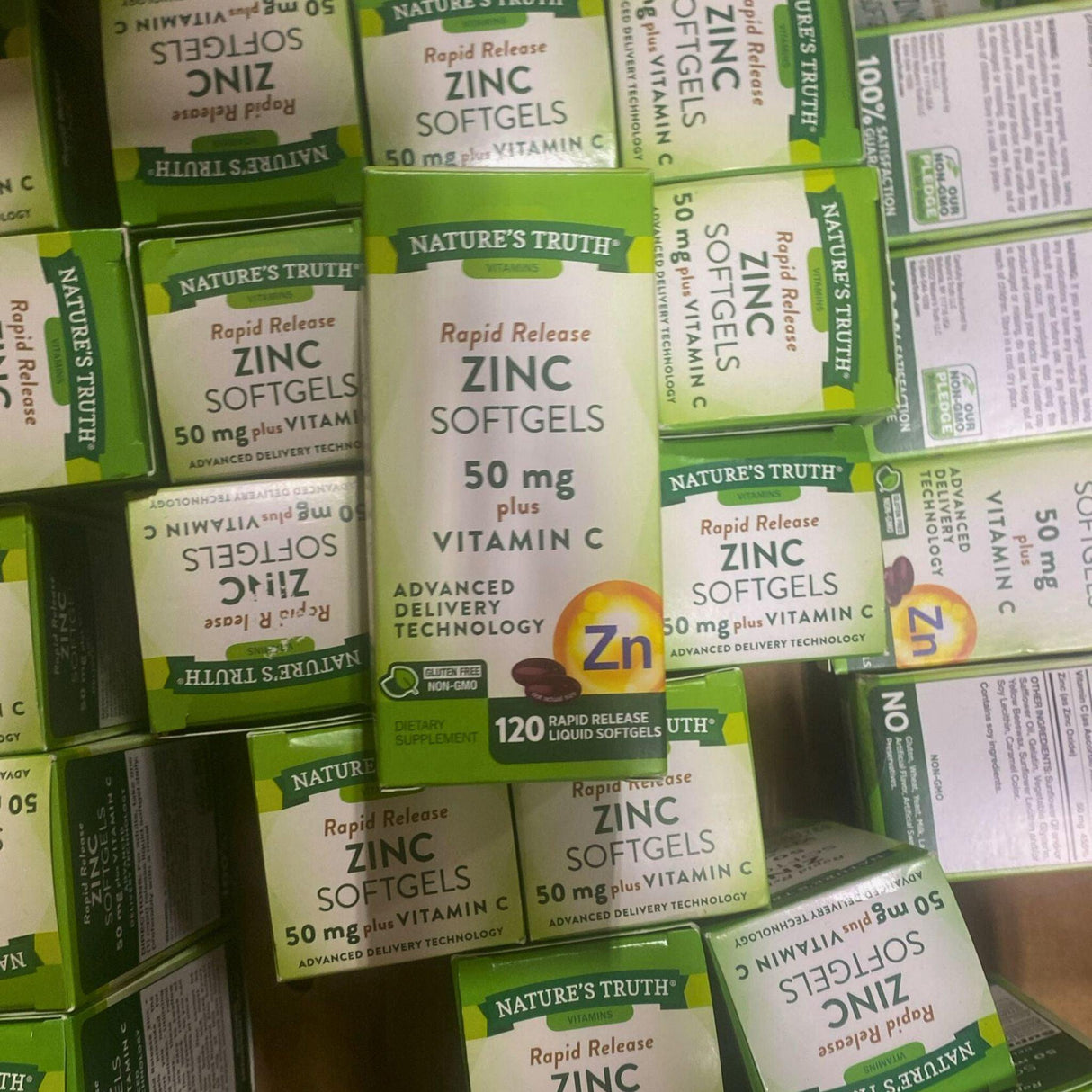 Nature's Truth Vitamins Rapid Release Zinc Softgels 50mg plus Vitamin C