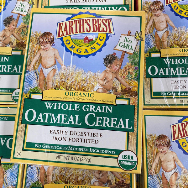 Earth's Best, Organic Whole Grain Oatmeal Cereal 8oz (28 Pcs Lot) - Discount Wholesalers Inc