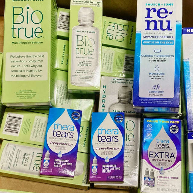 Eye Mix Includes Brands like Bio Tru , Renu , TheraEyes (22 Pcs Lot) - Discount Wholesalers Inc