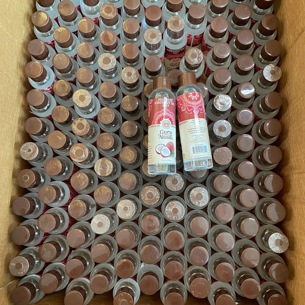 GuruNanda Fractionated Coconut Oil MCT 100% Pure Carrier Oil for Aromatherapy 4OZ (50 Pcs Lot) - Discount Wholesalers Inc