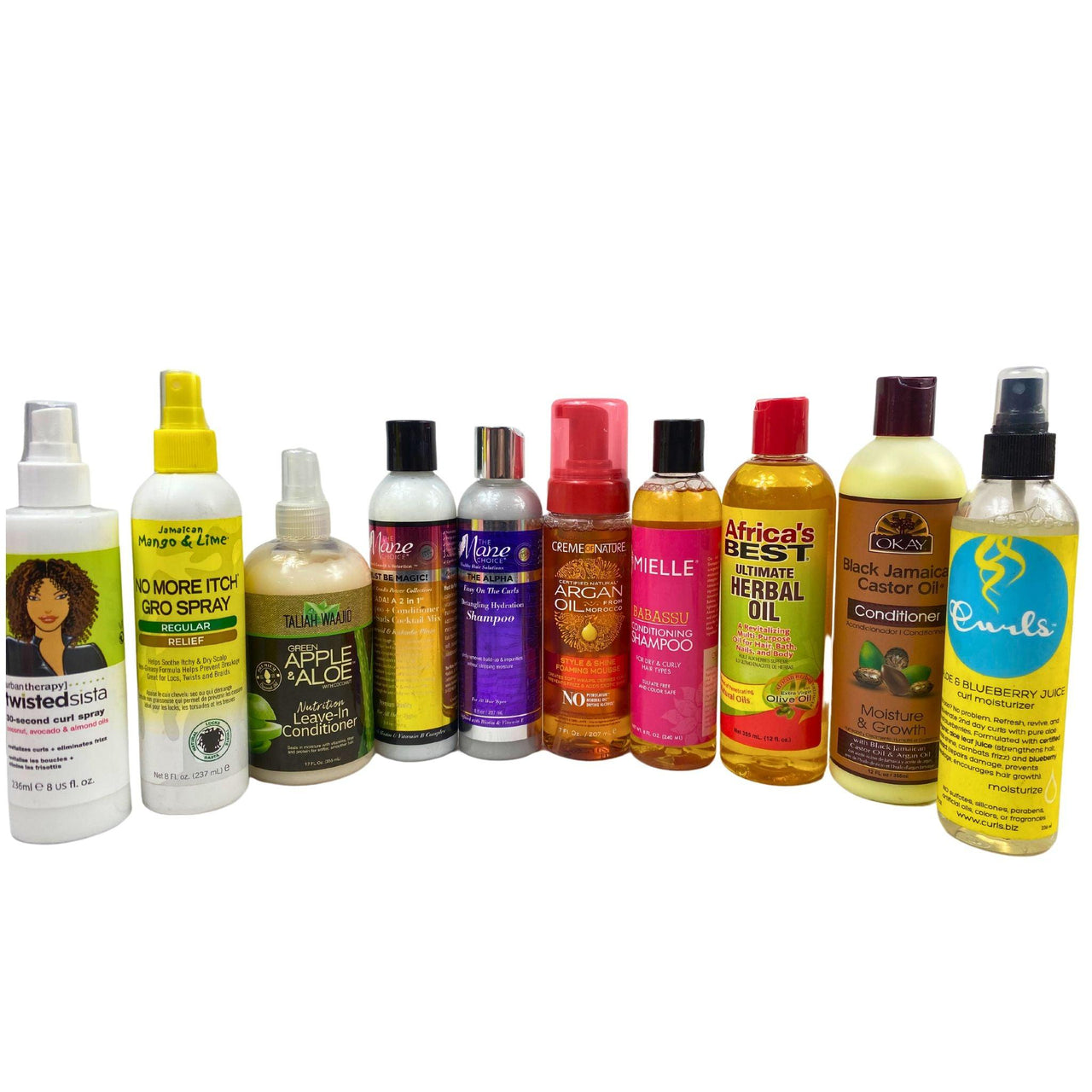Hair Care Assorted Mix Includes Brands like Mielle,The Mane,Africa's Best,Curls - shampoo,spray,conditioner,oil (60 Pcs lot) - Discount Wholesalers Inc