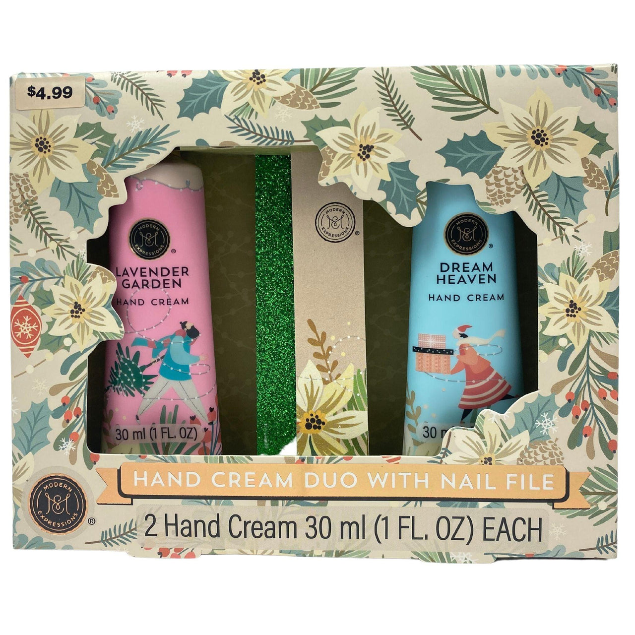 Hand Cream Duo With Nail File 2 Hand Cream 30 ml Each Gift Set (60 Pcs Lot) - Discount Wholesalers Inc
