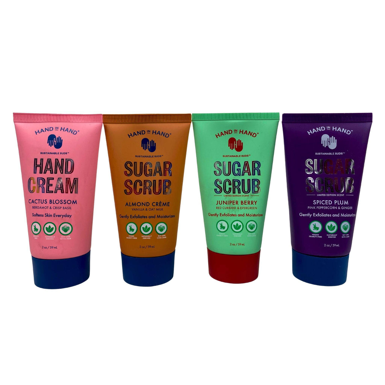 Hand In Hand Mix Assorted Scents Sugar Scrub & Hand Cream 2OZ (60 Pcs Lot) - Discount Wholesalers Inc