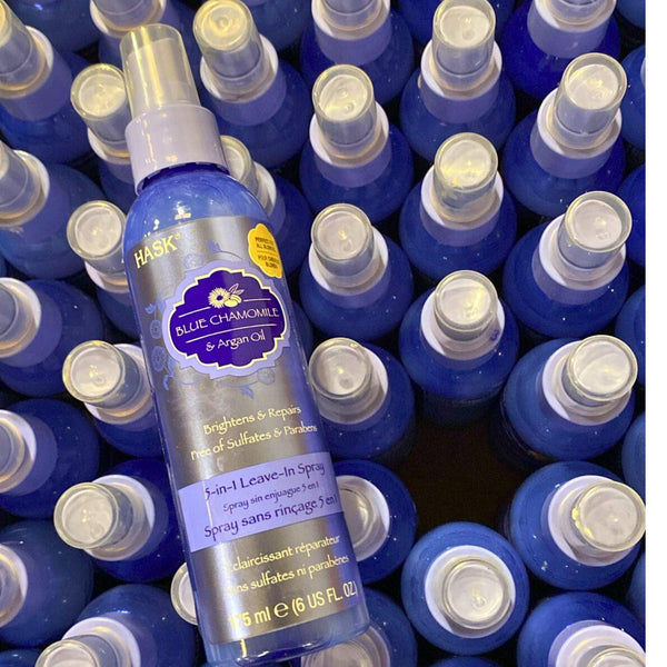 HASK Blue Chamomile & Argan Oil Brightens & Repairs 5-in-1 Leave In Spray 6OZ (50 Pcs Lot) - Discount Wholesalers Inc