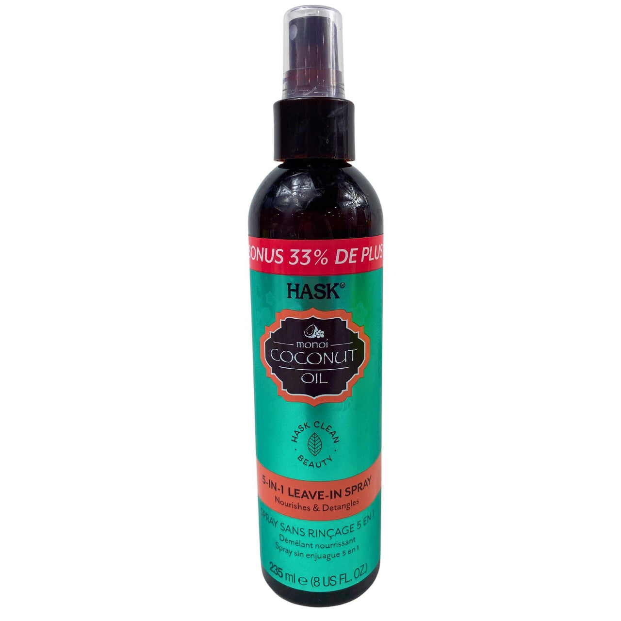 Hask Monoi Coconut Oil 5-in-1 Leave In Spray Nourishes & Detangles 8OZ (30 Pcs Lot) - Discount Wholesalers Inc
