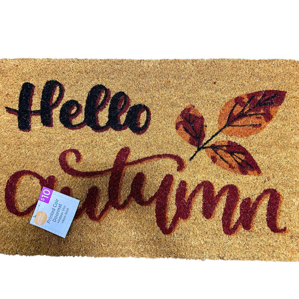 Hello Autumn Printed Coir Doormat (50 Pcs Lot) - Discount Wholesalers Inc