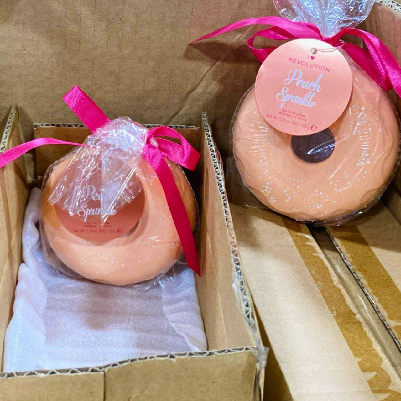 I Heart Revolution Peach Sprinkle Bath Fizzer (36 Pcs lot) - Discount Wholesalers Inc