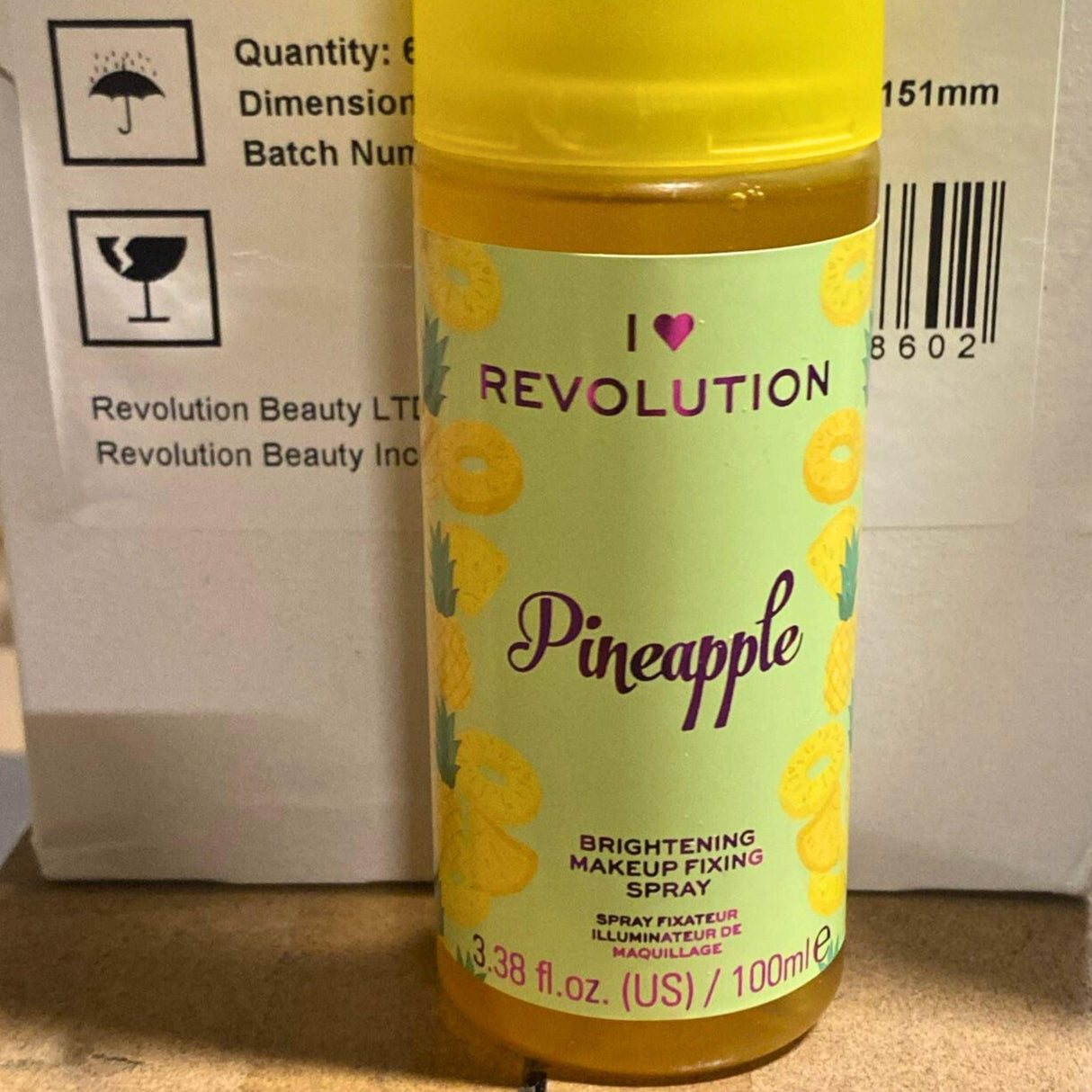 I Heart Revolution Pineapple Brightening Makeup Fixing Spray 3.38OZ (36 Pcs Lot) - Discount Wholesalers Inc