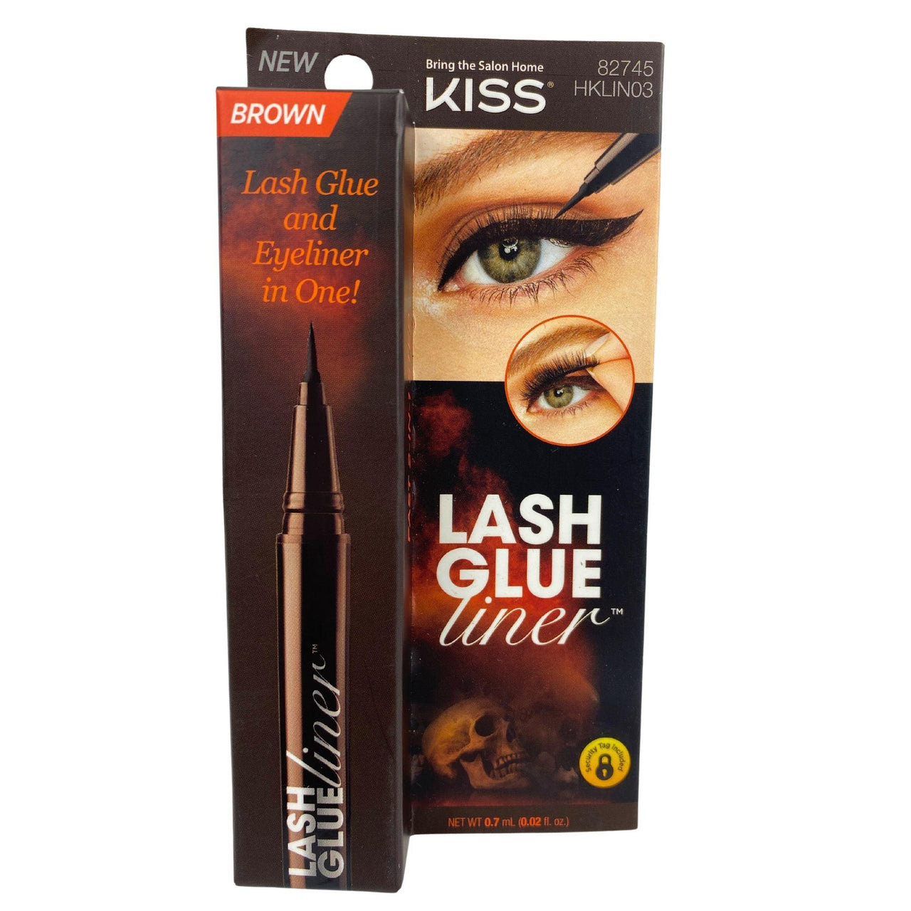 Kiss Lash Glue Liner , Lash Glue and Eyeliner in One! "Brown" 0.02OZ (50 Pcs lot) - Discount Wholesalers Inc
