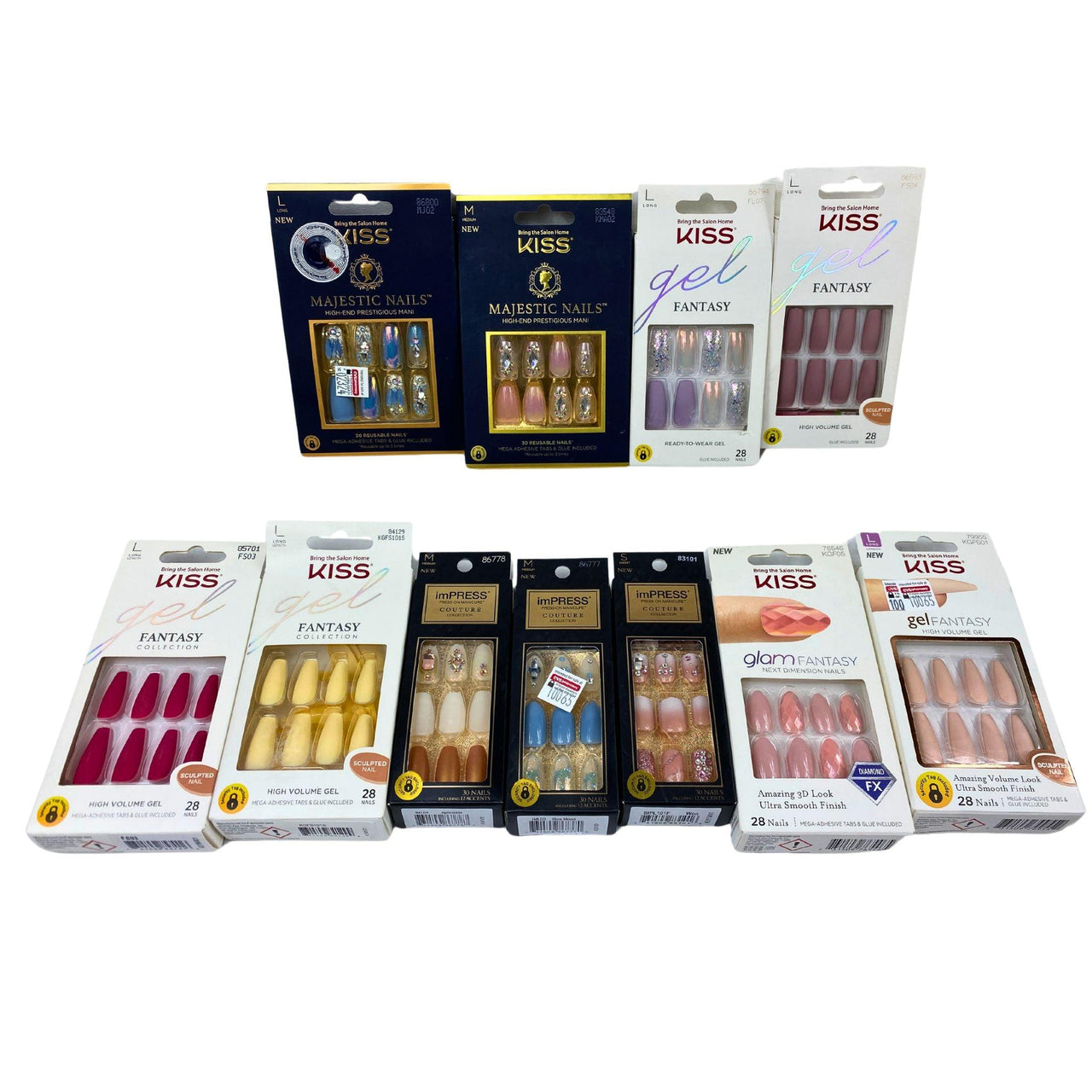 Kiss Nails Assorted Lengths/Colors (50 Pcs Lot) - Discount Wholesalers Inc