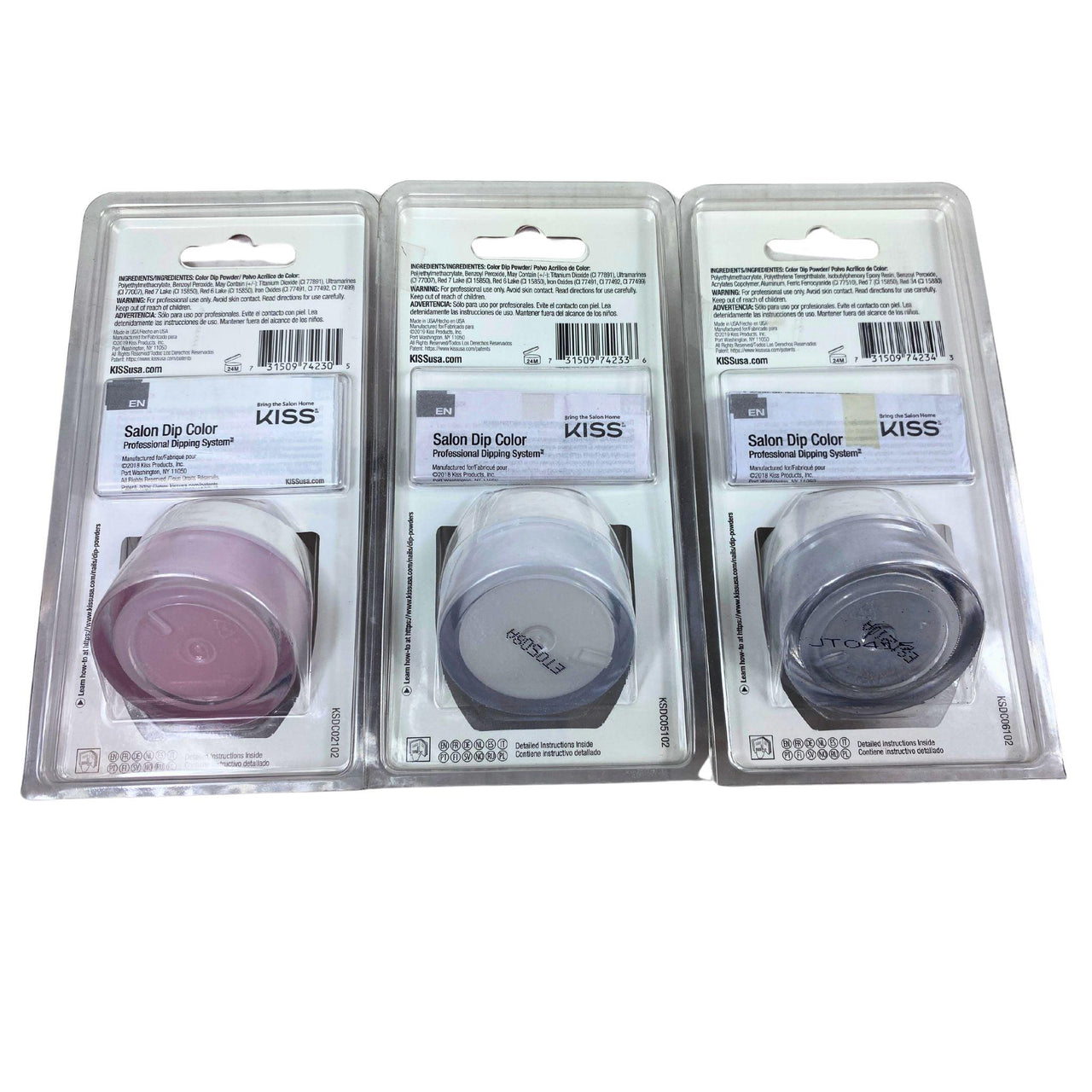 Kiss Salon Dip Color Powder Long-Wearing Color & Shine Assorted Mix 0.31OZ (50 Pcs Lot) - Discount Wholesalers Inc