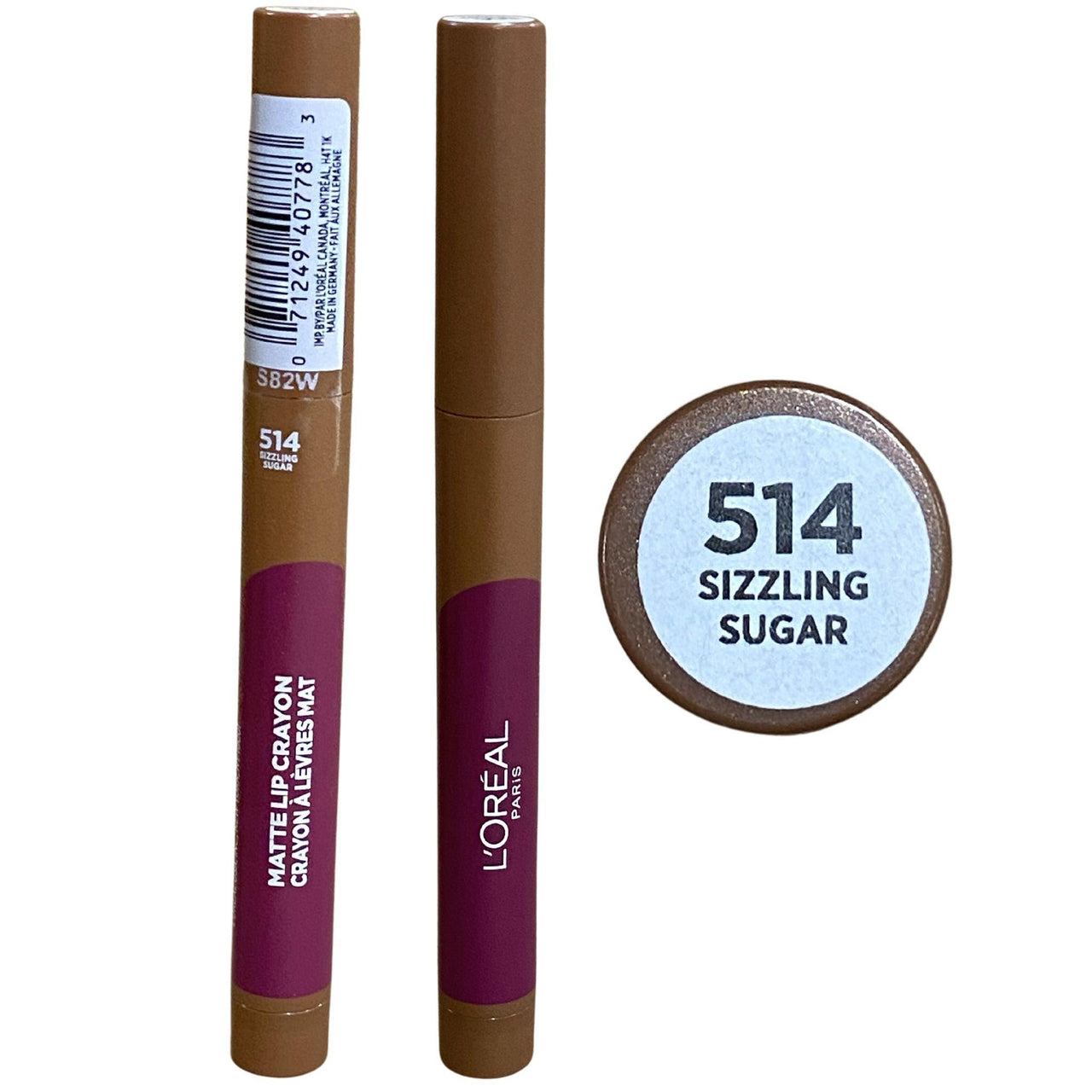 L'oreal Paris Matte Lip Crayon 514 Sizzling Sugar (72 Pcs Lot) - Discount Wholesalers Inc