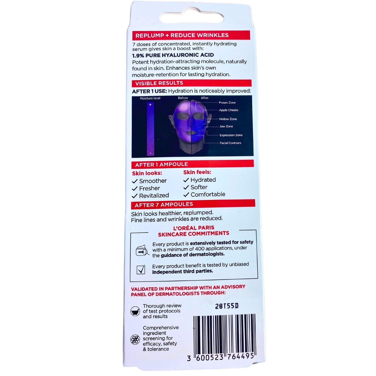 L'oreal Paris Revitalift Derm Intensives 1.9% Pure Hyaluronic Acid 7 Replumping Ampoules Fragrance Free (55 Pcs Lot) - Discount Wholesalers Inc