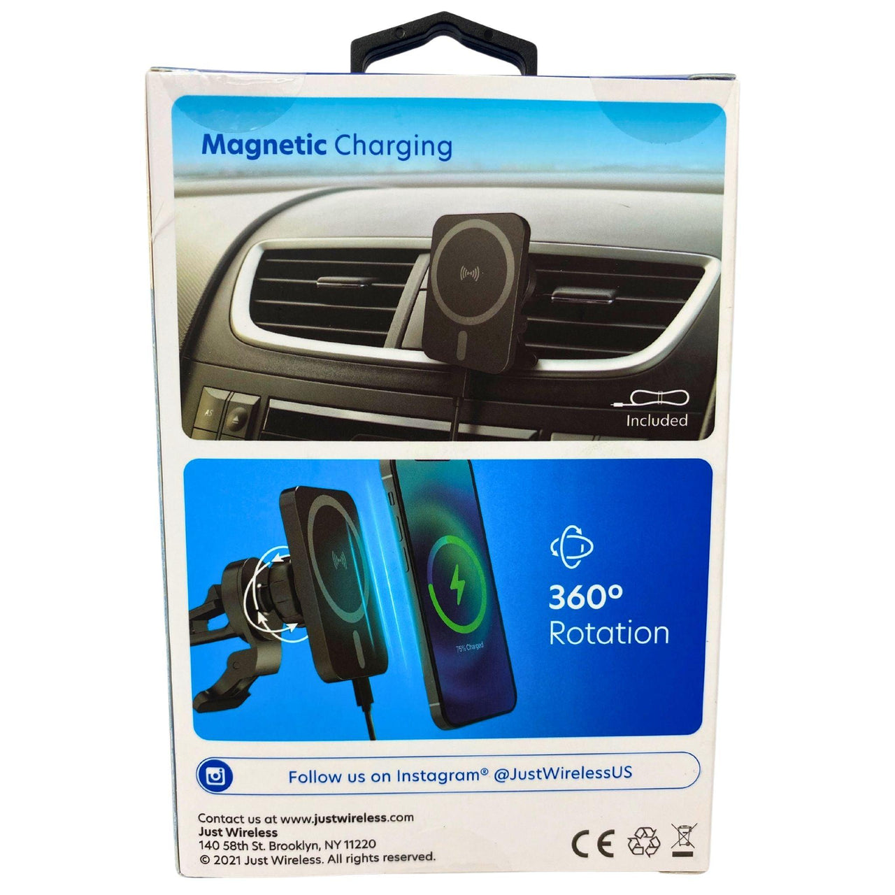 Magnetic Wireless Charger Car Vent Mount for Magsafe Devices 7.5w - 15 w Charging (60 Pcs Lot) - Discount Wholesalers Inc
