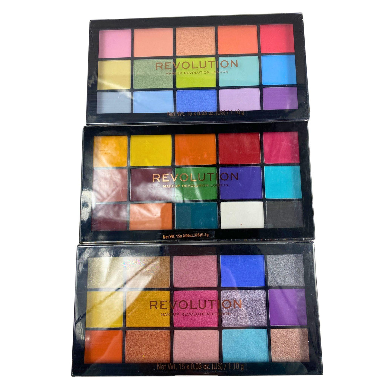 Makeup Revolution Reloaded Palette of 15 Eyeshadows Assorted Colors (50 Pcs Lot) - Discount Wholesalers Inc
