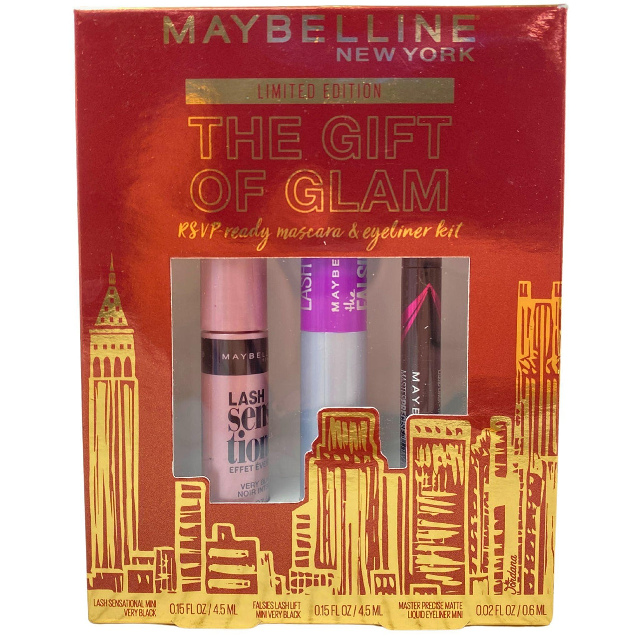 Maybelline New York Limited Edition The Gift Of Glam RSVP Ready Mascara & Eyeliner Kit (30 Pcs Lot) - Discount Wholesalers Inc