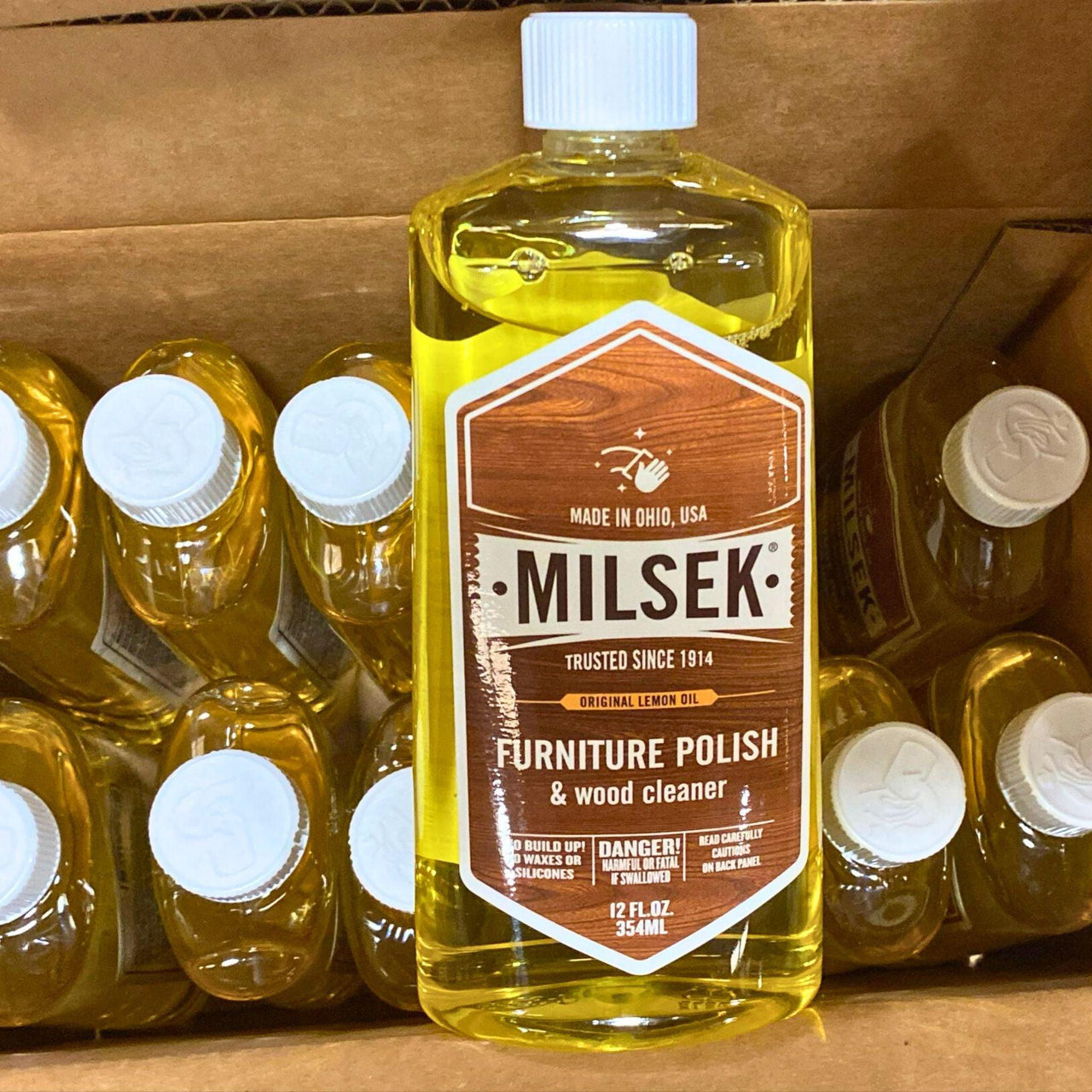 Milsek Furniture Polish and Cleaner With Lemon Oil, 12-Ounce (48 Pcs Lot) - Discount Wholesalers Inc