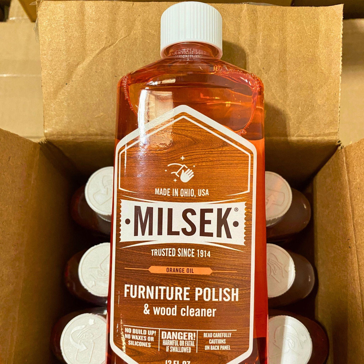 Milsek Made in Ohio,USA Trusted since 1914 Orange Oil Furniture Polish & Wood Cleaner 12OZ (48 Pcs Lot) - Discount Wholesalers Inc