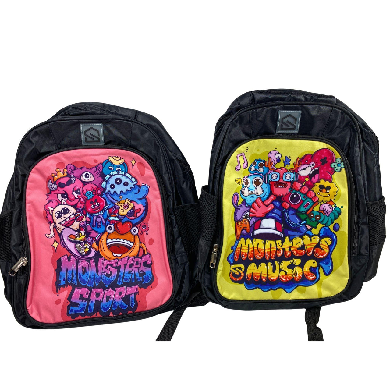 Monsters Assorted Design Shoulder Bag with Side Pockets (40 Pcs Lot) - Discount Wholesalers Inc