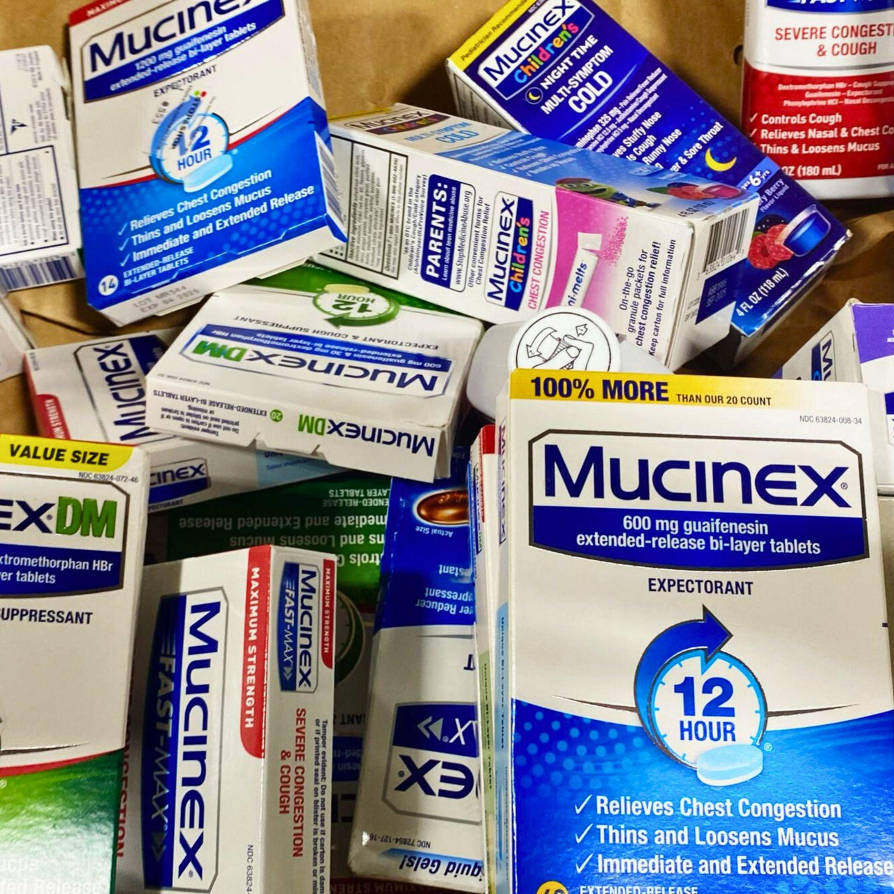 Mucinex Mix Includes Syrups & Tablets (38 pcs lot) - Discount Wholesalers Inc
