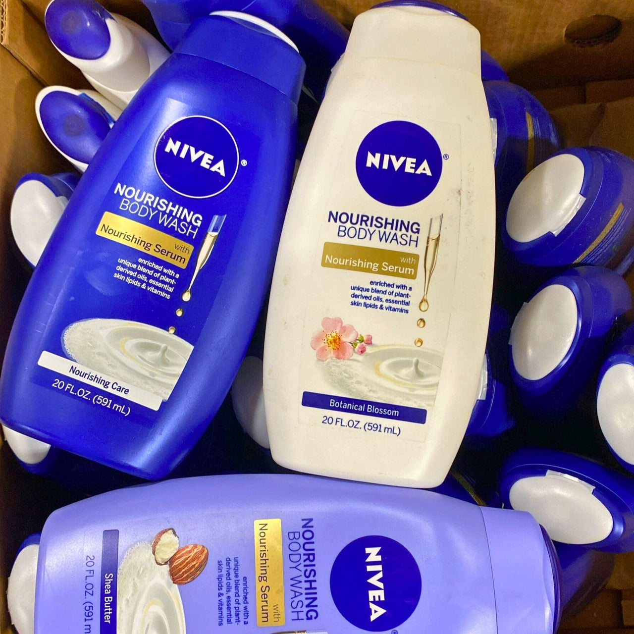 Nivea Nourishing Body Wash with Nourishing Serum Mix Assorted Scents (50 Pcs Lot) - Discount Wholesalers Inc