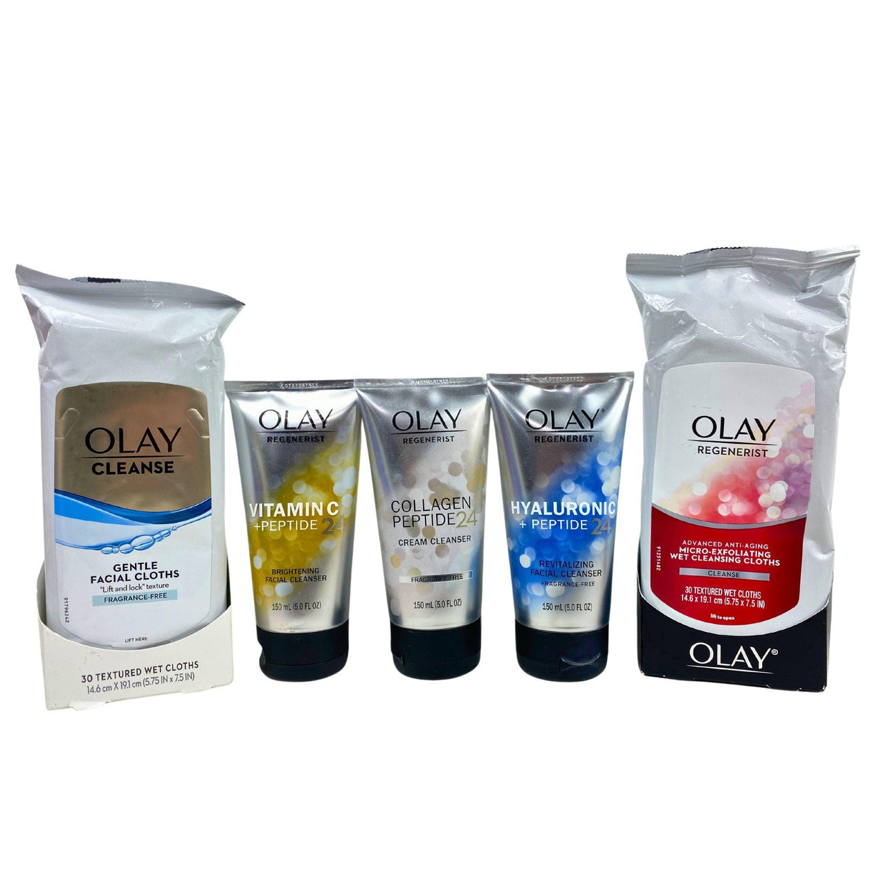 Olay Skin Mix - Includes Face Cleansers & Facial Cloths (35 Pcs Lot) - Discount Wholesalers Inc