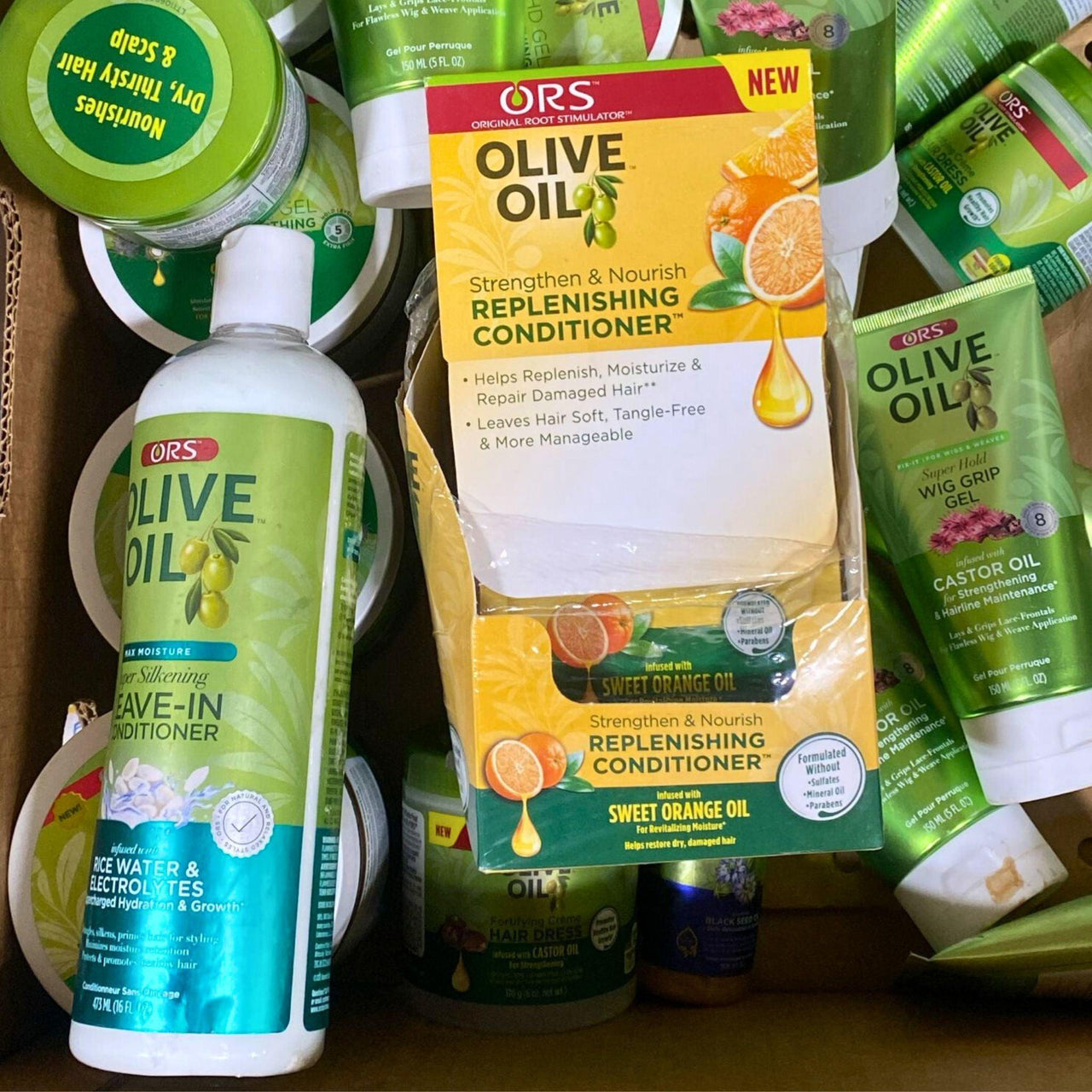 ORS Olive Oil Hair Care Mix May Include- Leave In Conditioner,Creme,Serum (30 Pcs Lot) - Discount Wholesalers Inc