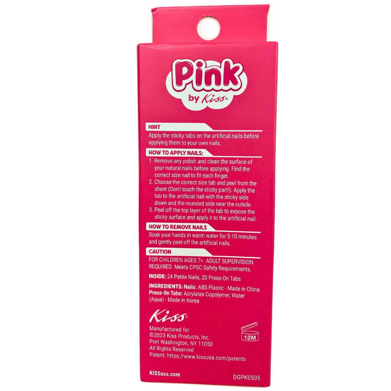 Pink By Kiss Mom Approved Press-On Tabs Included 24 Nails (72 Pcs Lot) - Discount Wholesalers Inc