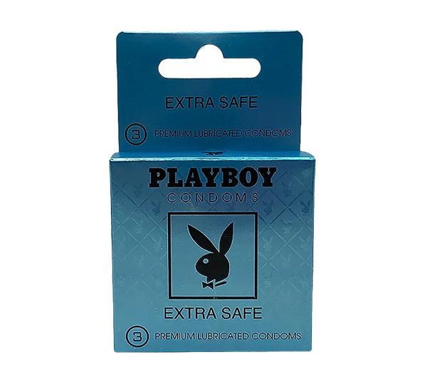 Playboy 3 Pack Lubricated Condoms Extra Safe - Wholesale (50 Pcs Box) - Discount Wholesalers Inc