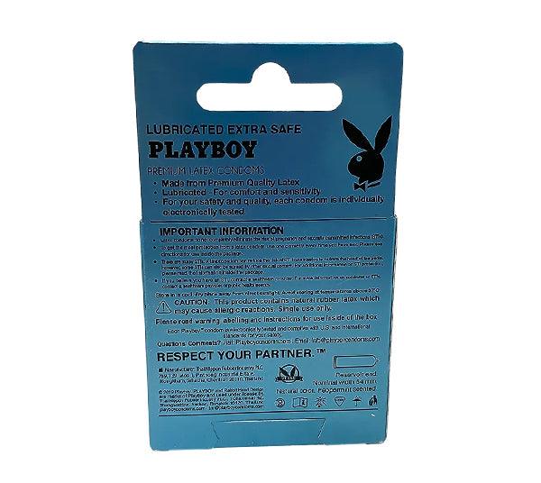 Playboy 3 Pack Lubricated Condoms Extra Safe - Wholesale (50 Pcs Box) - Discount Wholesalers Inc