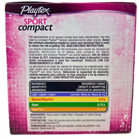 Thumbnail for Playtex Sport Compact 36 Compact Tampons Unscented 18 Regular & 18 Super (50 Pcs Lot) - Discount Wholesalers Inc