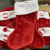 Thumbnail for Plush Stocking Red & White Holiday Time Stocking (84 Pcs Box) - Discount Wholesalers Inc