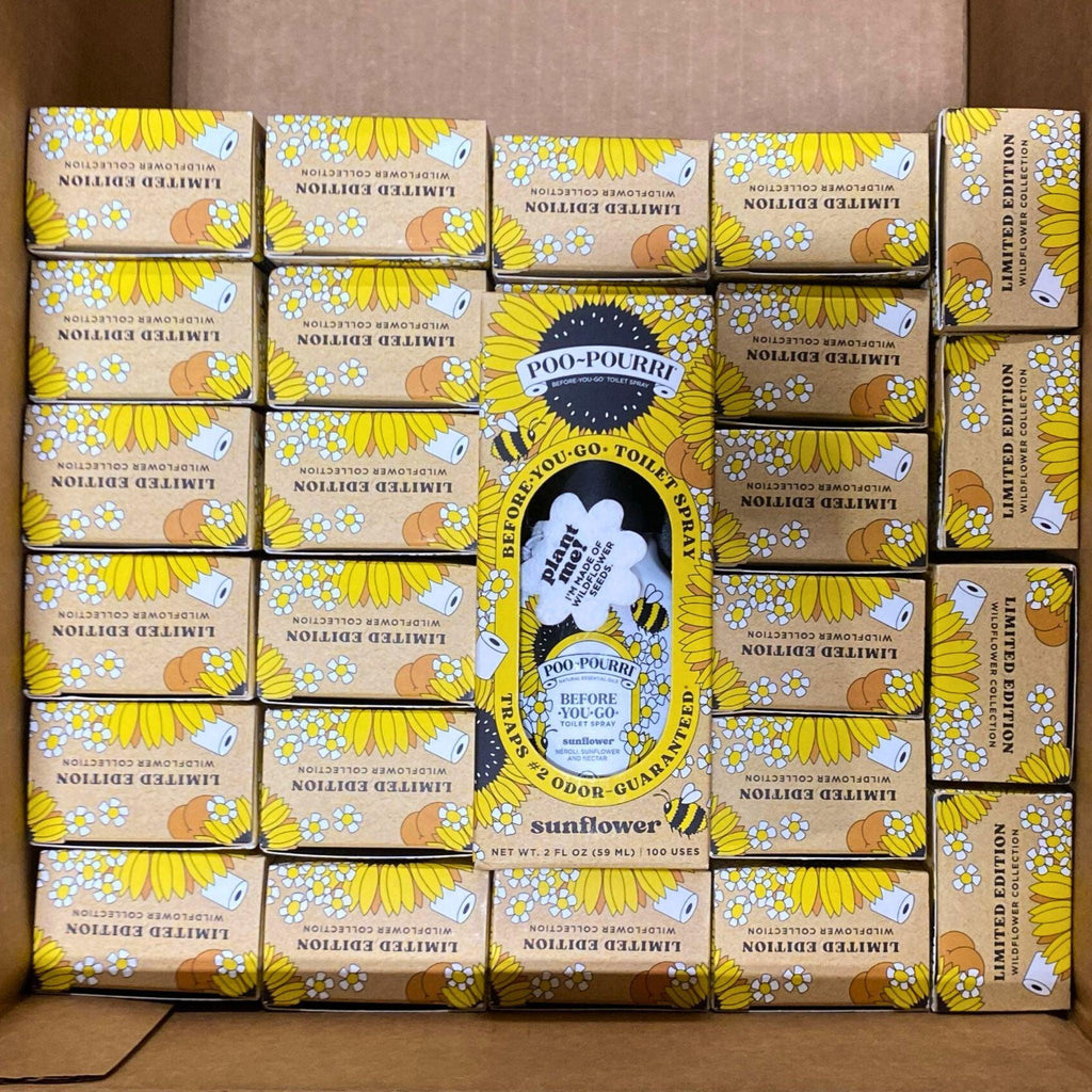 Poo-Pourri Sunflower Before You Go Toilet Spray - Limited Edition Wildflower Collection (28 Pcs Lot) - Discount Wholesalers Inc