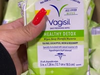 Vagisil Daily Freshening Wipes Healthy Detox Wipes Away Harmful Bacteria Tea Tree 