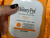 The Honey Pot Company Plant-Derived Feminine Care Normal Wipes Intimate Parts + Body + Face 30 Count 