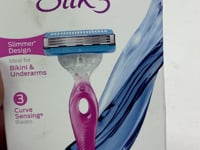 Schick Hydro Silk 3 Razor – Slim Design for Bikini & Underarms, Hydra-Boost Serum, 2 Cartridges + Handle (50 Pcs Lot)