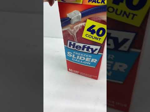 Hefty Freezer Slider Gallon 40 Count Stand & Fill Expandable Bottom Value Pack