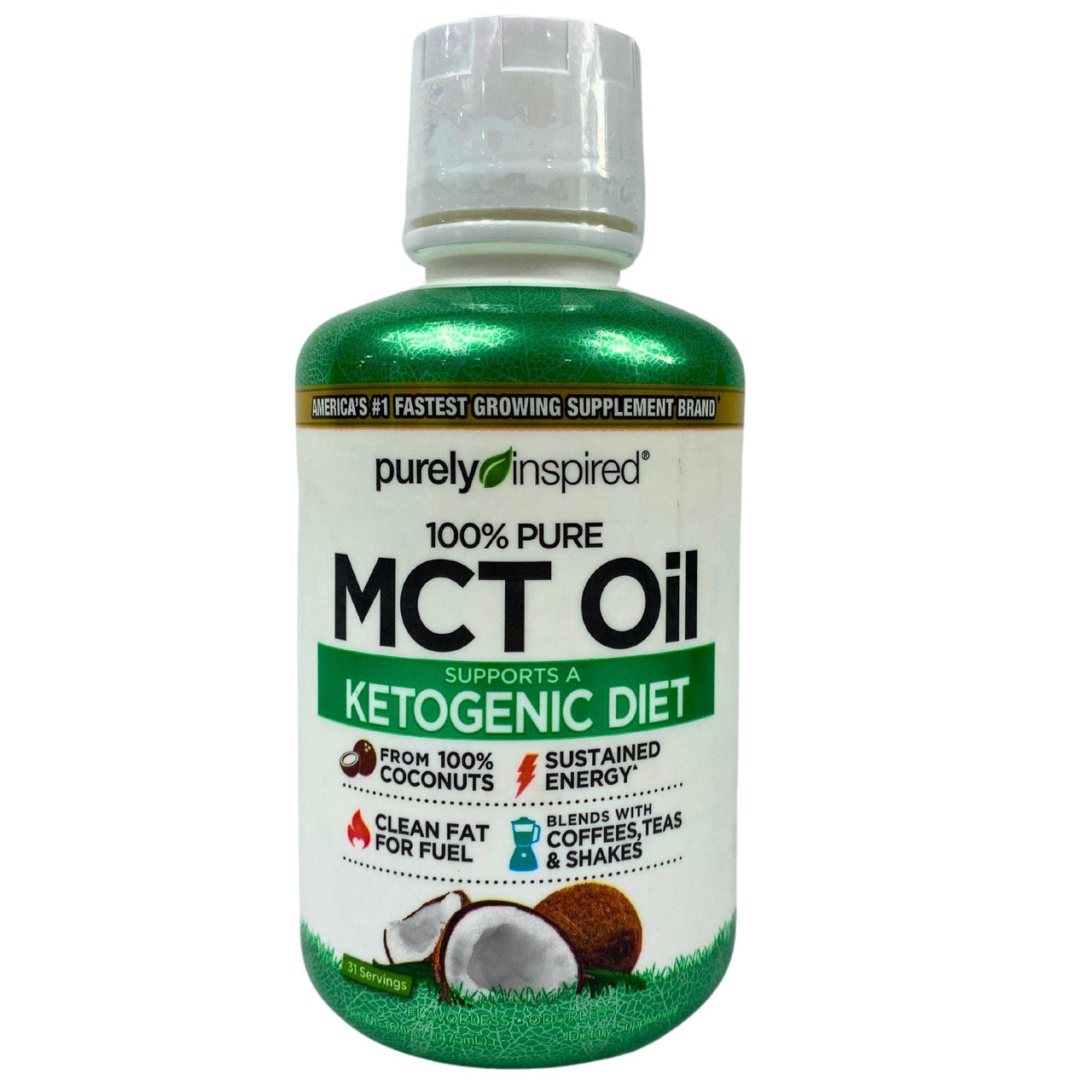 Purely Inspired 100% Pure MCT Oil 31 Servings 16OZ (30 Pcs Lot) - Discount Wholesalers Inc