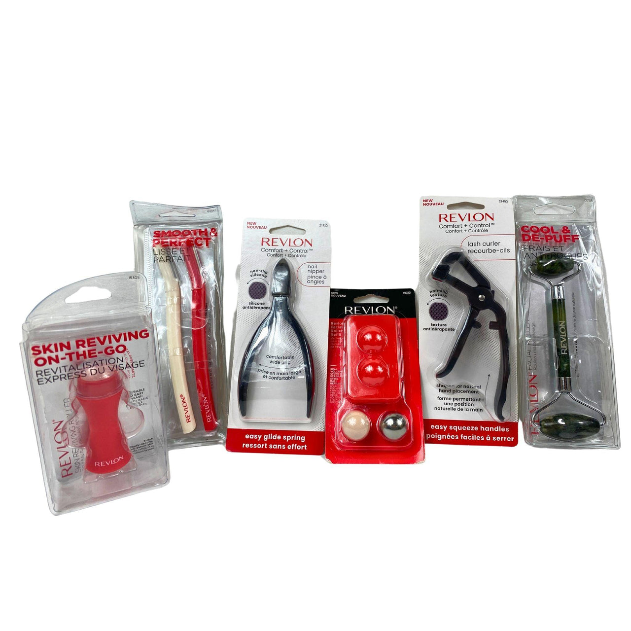 Revlon Assorted Tools includes Facial Roller,Lash Curler,Skin Reviving Roller (50 Pcs Lot) - Discount Wholesalers Inc