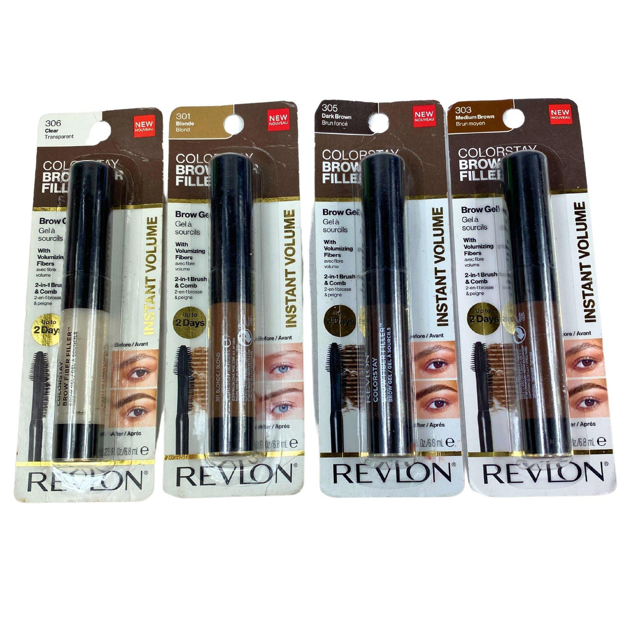 Revlon Colorstay Brow Fiber Filler Brow Gel Assorted Colors (50 Pcs Lot) - Discount Wholesalers Inc