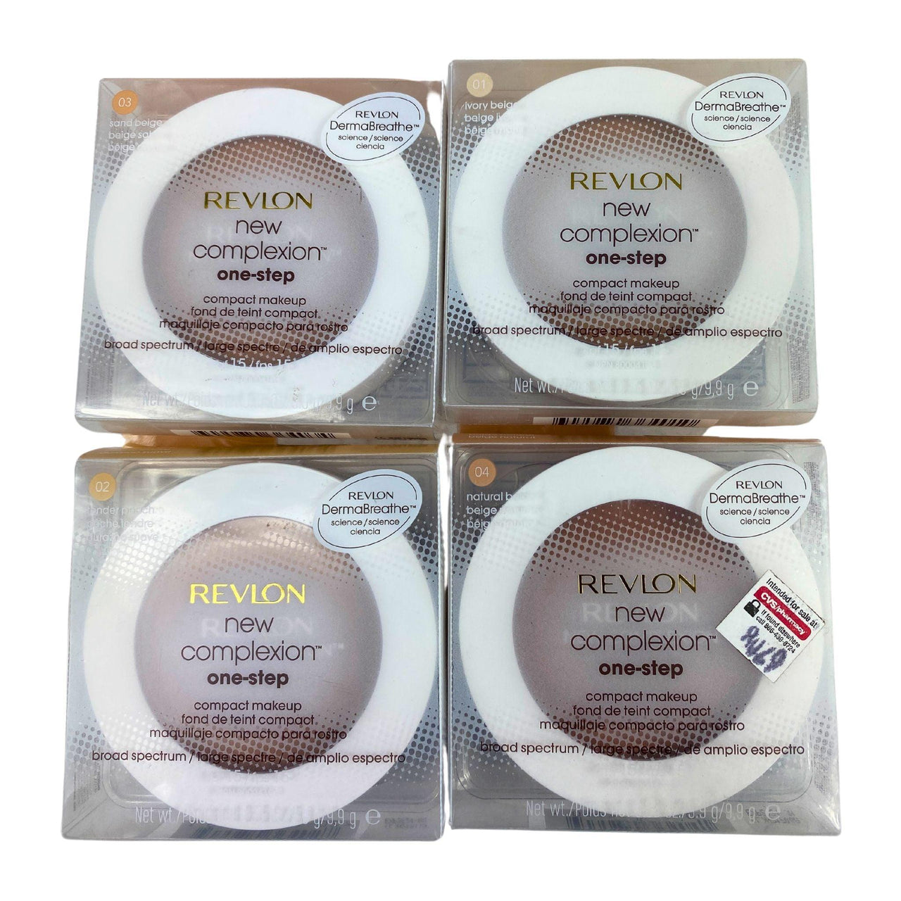 Revlon New Complexion One-Step Compact Makeup Broad Spectrum SPF15 Assorted Mix (24 Pcs Lot) - Discount Wholesalers Inc