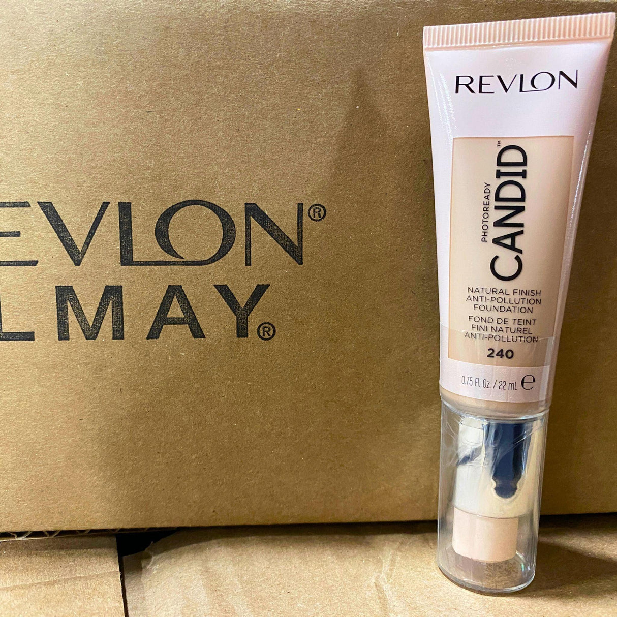 Revlon Photoready Candid Natural Finish Anti-Pollution 240 Natural Beige 0.75OZ (70 Pcs Lot) - Discount Wholesalers Inc