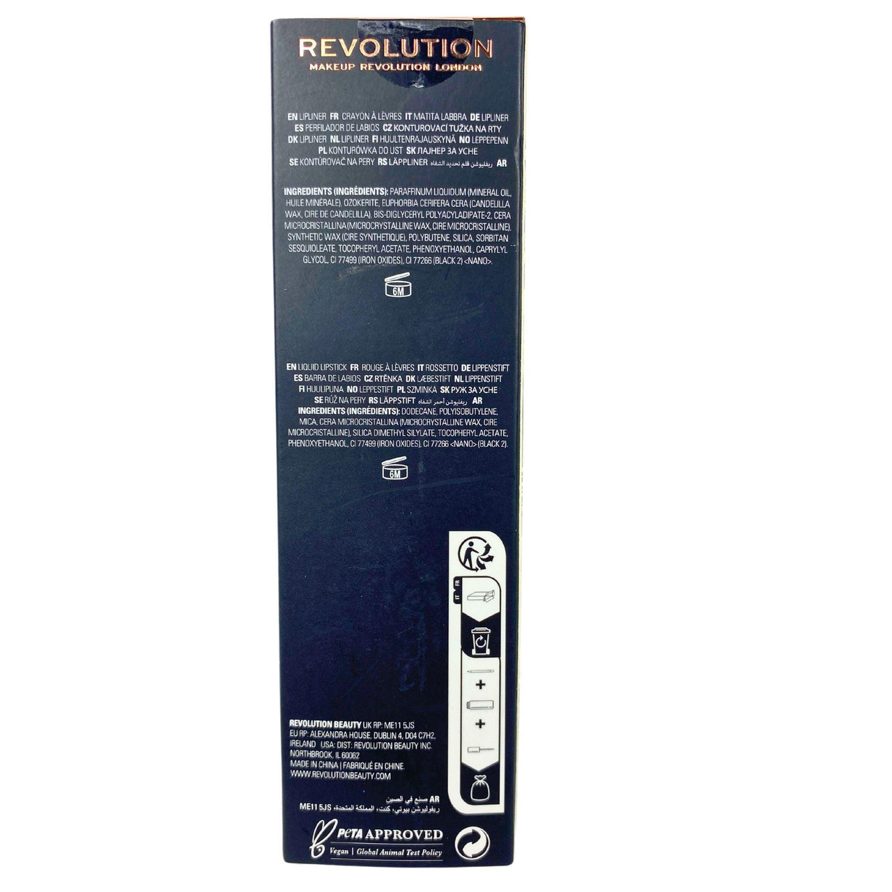 Revolution Midnight Kiss Lip Contour Kit Ultra Matte Finish Liquid Lipstick 0.10OZ & Lip Liner 0.03OZ (50 Pcs Lot) - Discount Wholesalers Inc