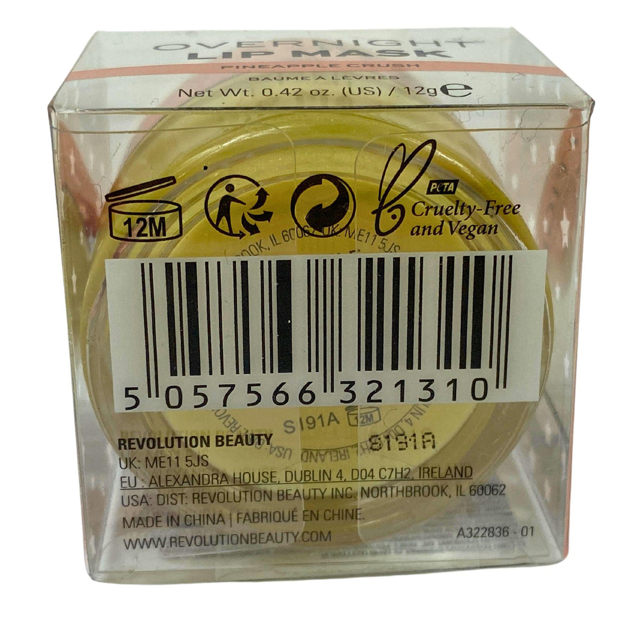 Revolution Overnight Lip Mask Pineapple Citrus 0.42OZ (72 Pcs Lot) - Discount Wholesalers Inc