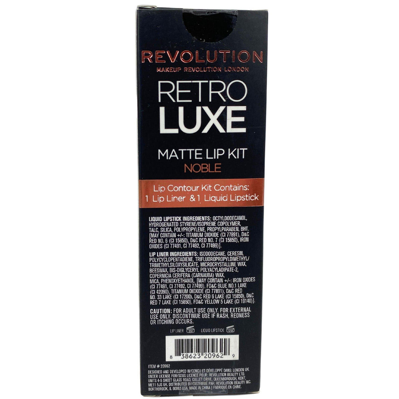Revolution Retro Luxe Matte Lip Kit Lip Contour Kit Lip Pencil & Liquid Lipstick "NOBLE" (72 Pcs Lot) - Discount Wholesalers Inc