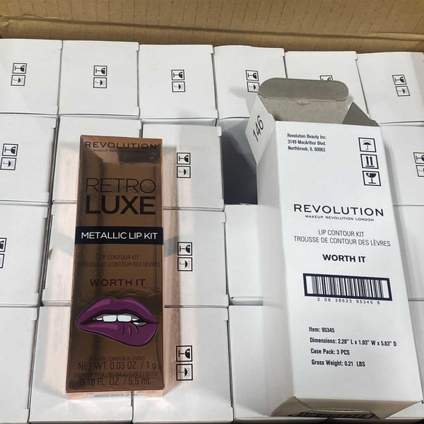 Revolution Retro Luxe Metallic Lip Kit (72 Pcs Box) - Discount Wholesalers Inc