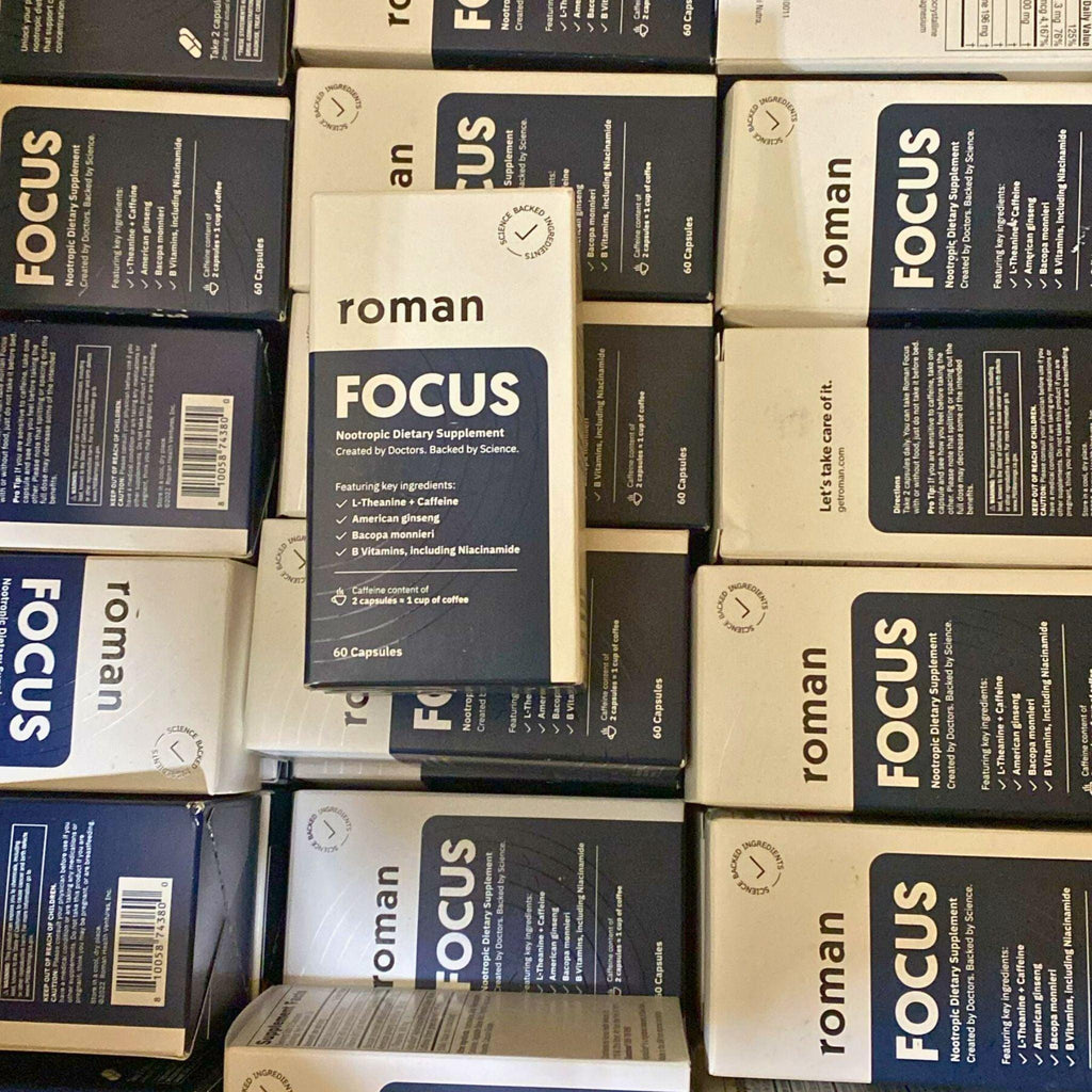 Roman FOCUS Nootropic Dietary Supplement 2 capsules=1 cup of coffee (40 Pcs Lot) - Discount Wholesalers Inc